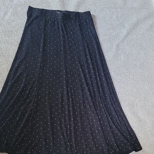 Torrid Black Maxi Skirt Modest Polka Dot White  Size 0